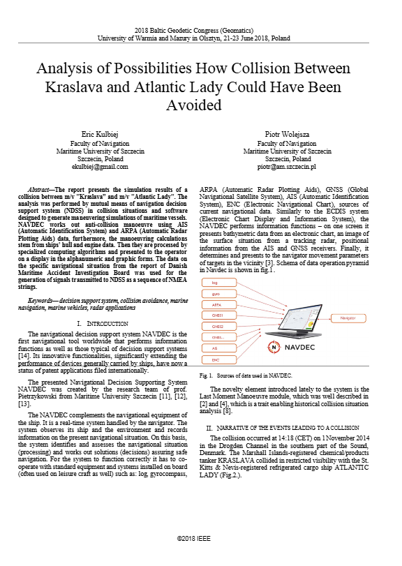 Cover of Analysis of Possibilities How Collision Between Kraslava and Atlantic Lady Could Have Been Avoided